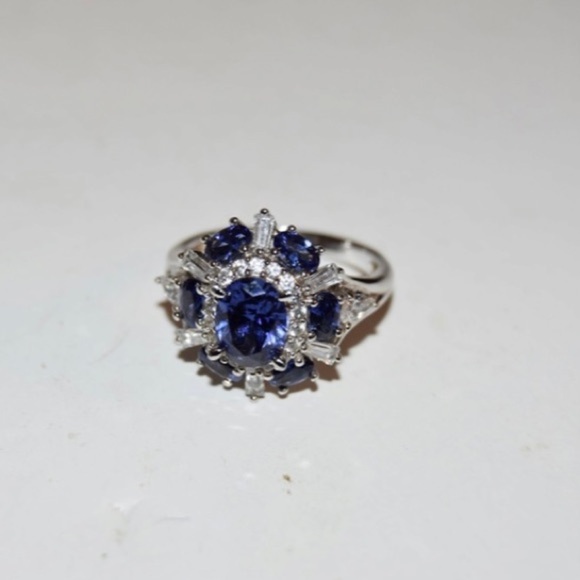 Vintage Sterling Silver Tourmaline Ring sz 10 - Picture 12 of 14